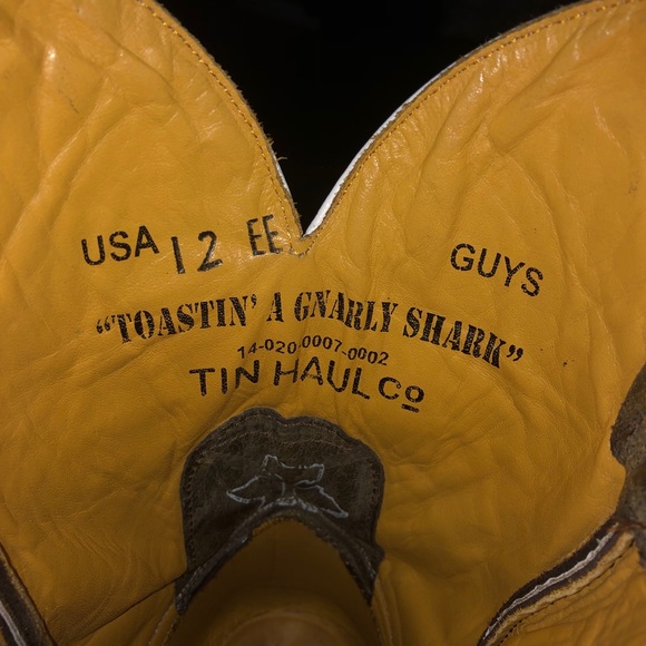 Tin Haul “toasting a gnarly shark” boots - Picture 3 of 3